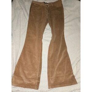 Banana Republic Corduroy Flare Pants Womens Skinny Fit Tan Bell Bottoms 32 inche